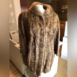 Mid Length Vintage Genuine Fur Coat - medium/large